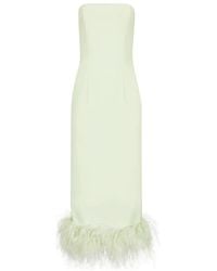 16Arlington - Minelli Feather-Trim Midi Dress - Lyst
