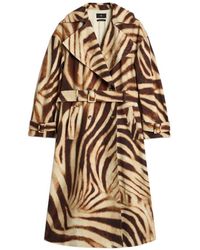 7 For All Mankind - Zebra-Pattern Trenchcoat - Lyst