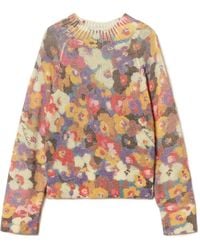Twinset - Trui Met Bloemenprint En Gedrapeerde Hals - Lyst