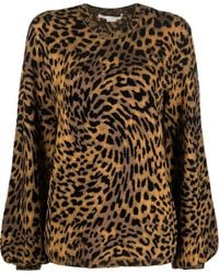 Stella McCartney - Leopard-print Knitted Jumper - Lyst
