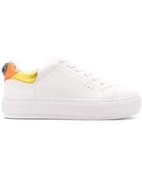 Kurt Geiger - Laney Metallic-stripe Leather Trainers - Lyst