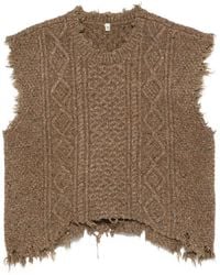 R13 - Cable-Knit Frayed Sweater - Lyst