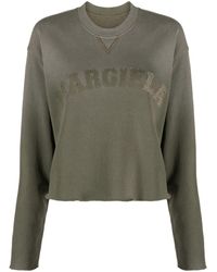 Maison Margiela - Cropped-Sweatshirt mit Logo-Patch - Lyst