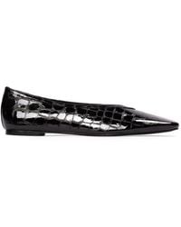 Black Suede Studio - Ayra Croc-Effect Ballet Flats - Lyst