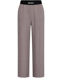 DKNY - Elasticated Wide-Leg Trousers - Lyst