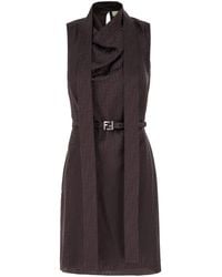Fendi - Minikleid Mit Ff-Motiv - Lyst