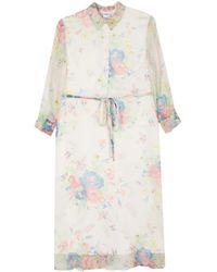 Aspesi - Robe En Soie À Fleurs - Lyst