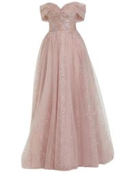 Mac Duggal - Robe Longue À Broderies En Tulle - Lyst
