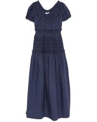 Doen - Leanne Ruffled Scoop-Neck Midi Dress - Lyst