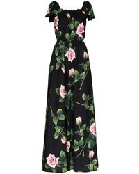 Dolce & Gabbana Maxi-jurk Met Bloemenprint - Zwart