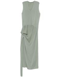 Jil Sander - Robe Drapée À Col V - Lyst