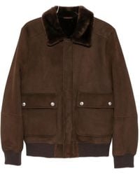 Eleventy - Shearling-Collar Suede Jacket - Lyst