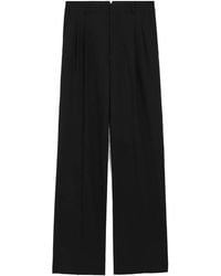 Ami Paris - Low Waist Wide Trousers With Two Pleats - Lyst