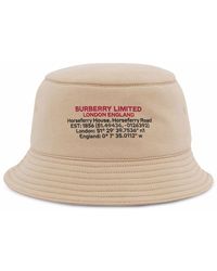 Burberry Monogram Print Cotton Canvas Bucket Hat in Bright Cobalt 