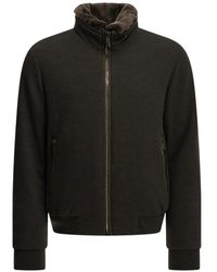 Moorer - Bellati-Ls9 Shearling-Collar Zip-Up Jacket - Lyst