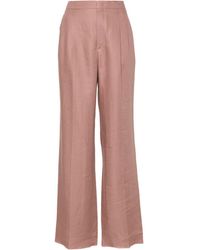 Tagliatore - Pleat-detail Linen Trousers - Lyst