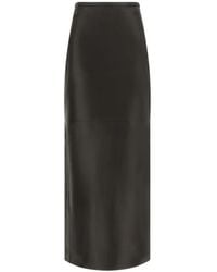 Co. - High-Waisted Panelled Leather Midi Skirt - Lyst