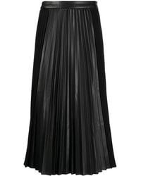 Izzue Faux-leather Pleated Skirt - Black