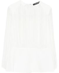Karl Lagerfeld - Pleated-Detail Long-Sleeve Top - Lyst