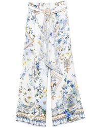 CAMILLA - Floral-Print Belted Palazzo Pants - Lyst