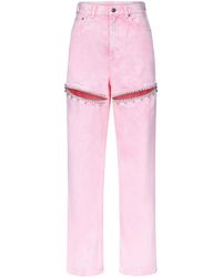 Area - Crystal Slit Jean - Lyst