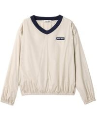 Miu Miu - Technical Pongé Sweatshirt - Lyst
