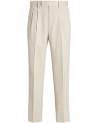 Zegna - Double Pleat Cotton-wool Trousers - Lyst