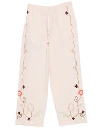 forte_forte - Floral-Embroidered Trousers - Lyst