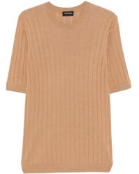 Tagliatore - T-Shirt Aus Geripptem Strick - Lyst