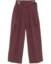 The Attico - Buckle-Detail Pleated Trousers - Lyst
