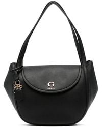 Guess - Coleen Logo-Plaque Leather Shoulder Bag - Lyst