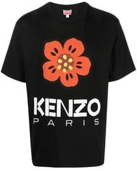 KENZO - Boke Flower-print Cotton-jersey T-shirt - Lyst