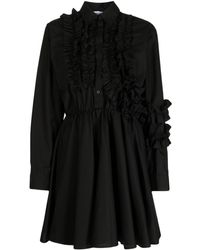 MSGM - Ruffled-detail Poplin Shirt Dress - Lyst