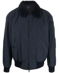 A.P.C. - Collared Bomber Jacket - Lyst