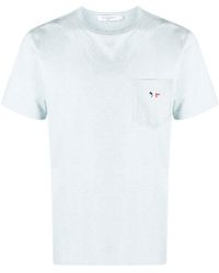 Maison Kitsuné - Camiseta Tricolor Fox Head con bolsillo de parche - Lyst