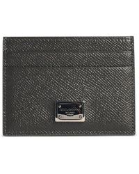 Dolce & Gabbana - Dauphine Logo-Plaque Grained-Leather Card Holder - Lyst