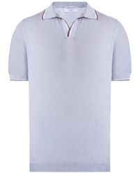 Gran Sasso - Tipped-Trim Open-Collar Polo Shirt - Lyst