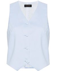 ANDAMANE - Crepe-Textured Waistcoat - Lyst