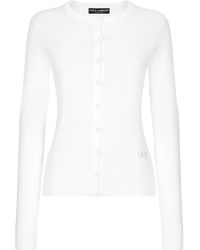 Dolce & Gabbana - Dg-Embroidered Fine-Knit Cardigan - Lyst