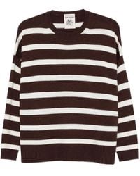 Semicouture - Abito Karen Gestreepte Trui Met Ronde Hals - Lyst