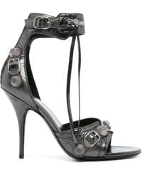 Balenciaga - Cagole 110Mm Leather Sandals - Lyst