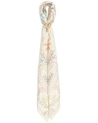Bimba Y Lola - Floral-Print Heart-Charm Scarf - Lyst