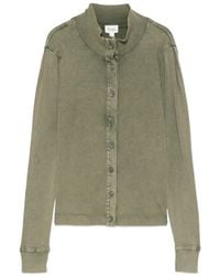 Bobi - Ribbed-Knit High-Neck Cardigan - Lyst