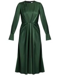 Erdem - Satin Seersucker Draped Dress - Lyst