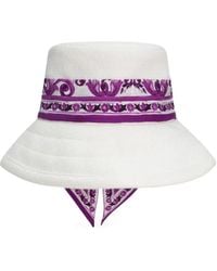 Dolce & Gabbana - Maiolica-Print Sun Hat - Lyst