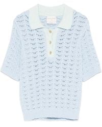 forte_forte - Crochet-Knit Polo Top - Lyst