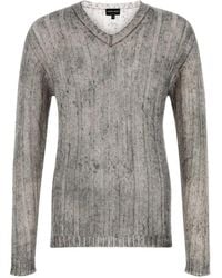 Giorgio Armani - Mélange V-Neck Sweater - Lyst