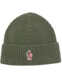 Moncler - Gerippte Beanie Mit Logo-Patch - Lyst