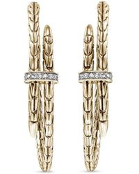John Hardy - 14Kt Spear Diamond Hoop Earrings - Lyst