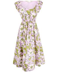 Tory Burch - Popeline-Kleid mit Blumen-Print - Lyst